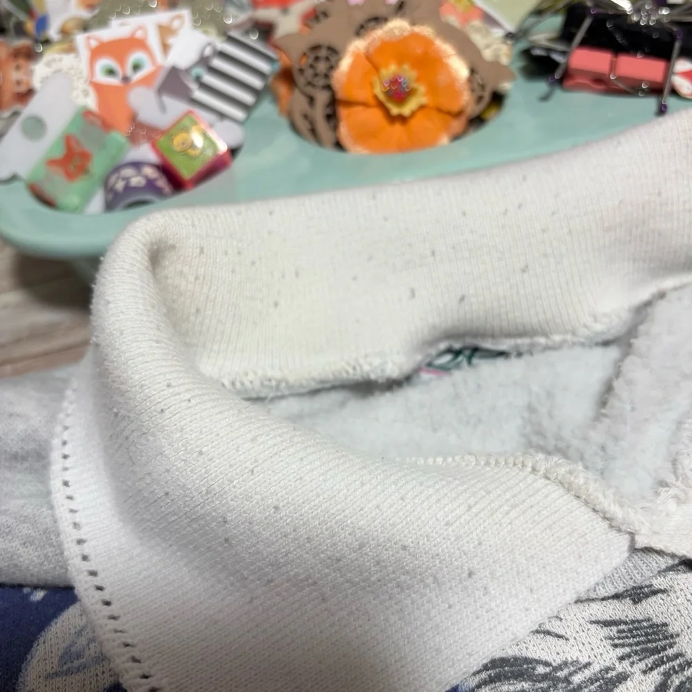 Vintage Haband For Her Gray Cat Collared Sweatshirt Women’s Sz.M VTG Grandma 90s - Picture 8 of 14